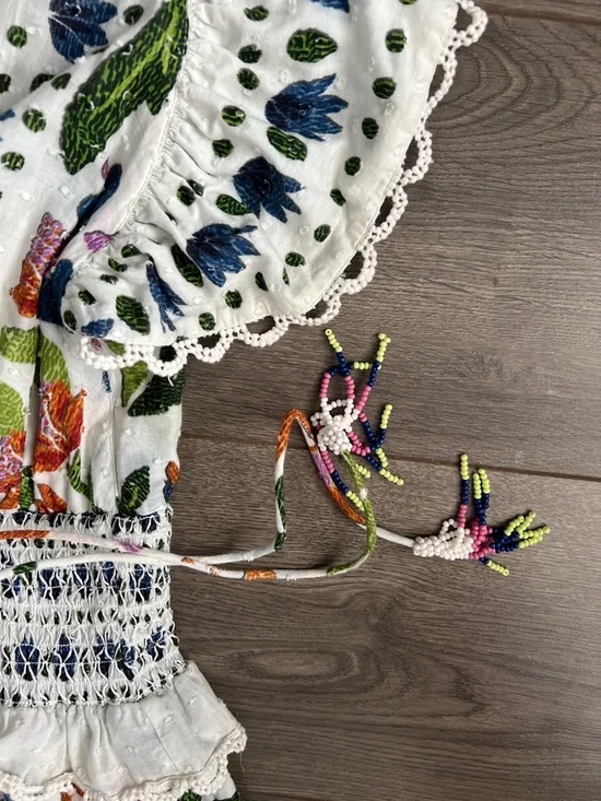 FARM Rio White Maxi Dress with Multicolor Floral Embroidery - Picture 3 of 10